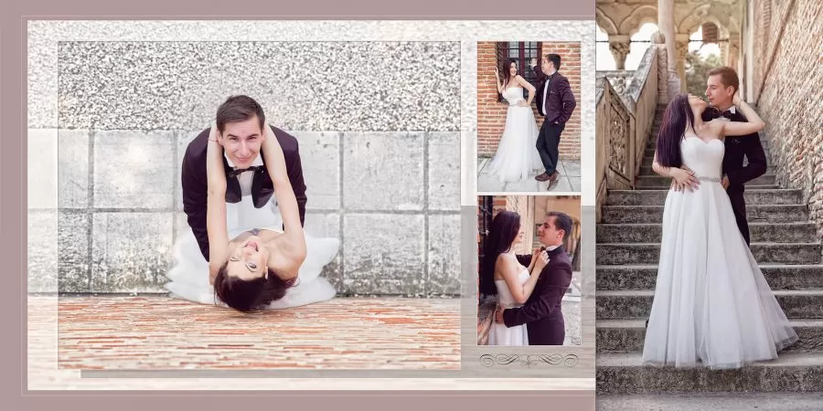 Colaj fotografii foto book trash the dress Gabi si Catalin