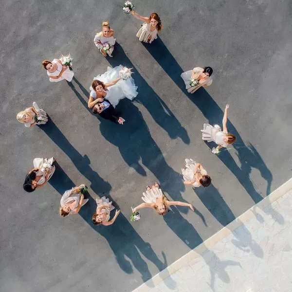 Fotografie drona cununia religioasa Cristina si Tiberiu